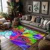 Tuniu Vibrant Abstract Psychedelic Rainbow Swirls Floor Carpet Mat Rug Home Decor