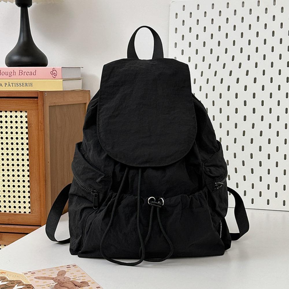Nylon Travel Backpack Lightweight Student Schoolbag Fashion Drawstring Backpack Outdoor