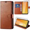 Coque de protection - BOOLING - pour Samsung Galaxy A26 5G - Antichoc - Effet Cuir Marron - 2 Verres Trempés