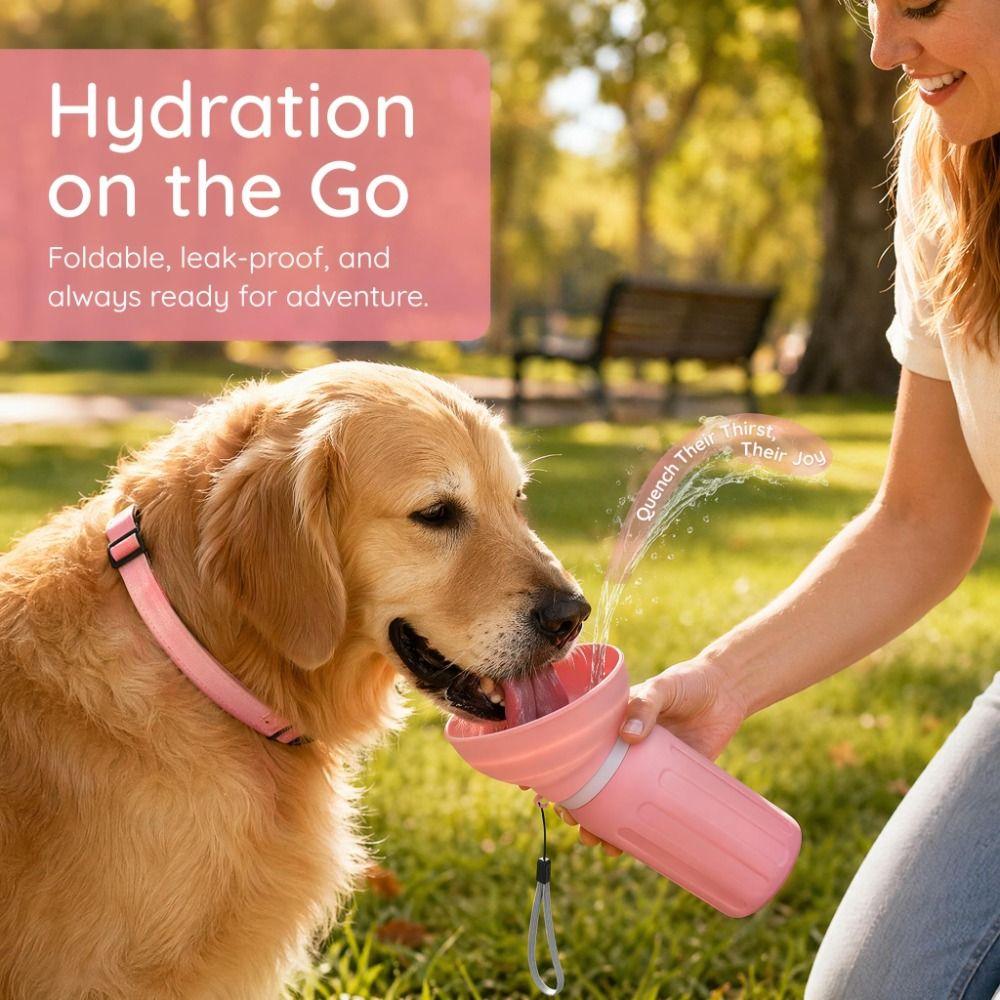 1PC Silicone Dog Water Bottle Leak Proof Pet Water Cup for Walking, Hiking and Travel