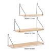 Floating Wall Shelf with Metal Brackets Nordic Display Rack Multifunction Wooden Storage Rack for Balcony Dining Room