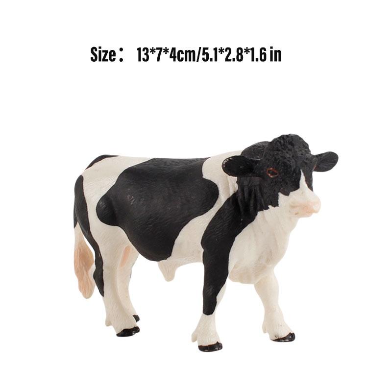 Kid's Gift Animal Model Simulation Farm Animal Figures Educational Toy Plastic Material Cow Category 14x8cm Size