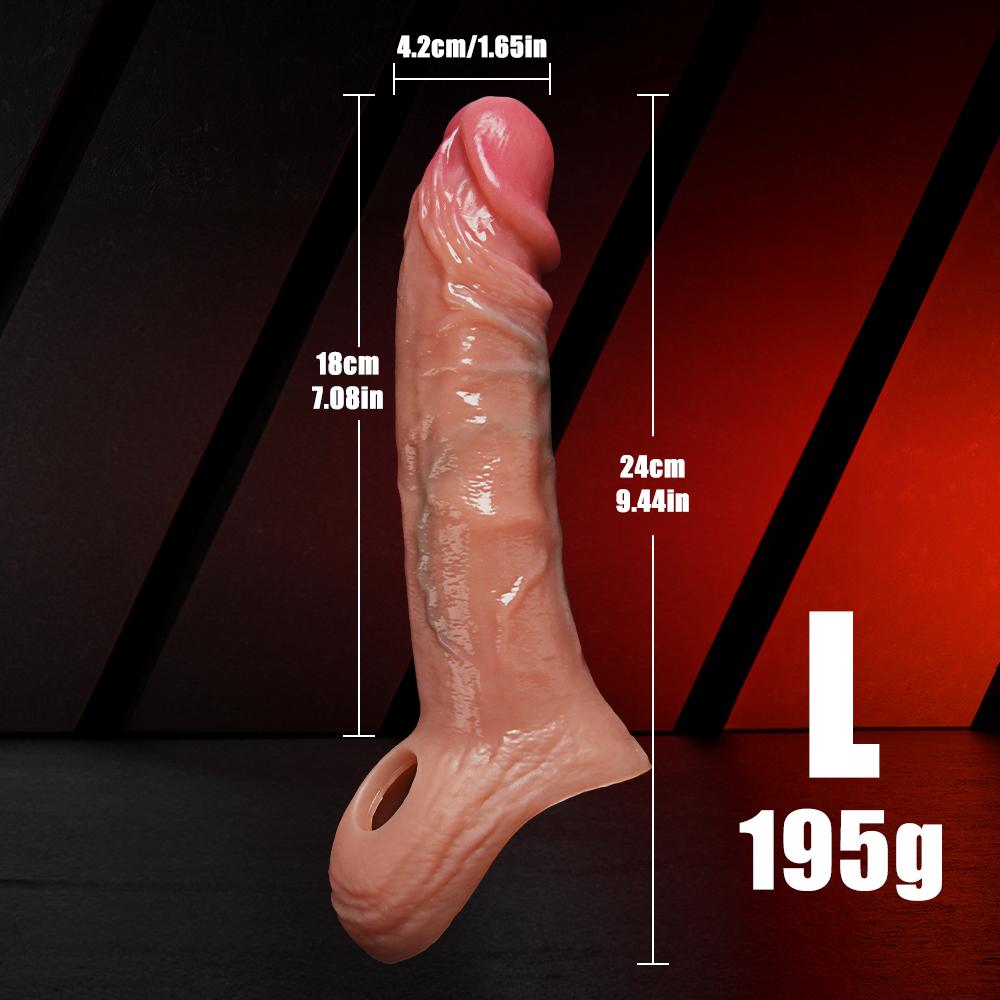Real Veins Soft Penis Sleeve Penis Extender Силиконовые презервативы Задержка эякуляции Секс-игрушки для мужчин Увеличение Длинный член Рукав