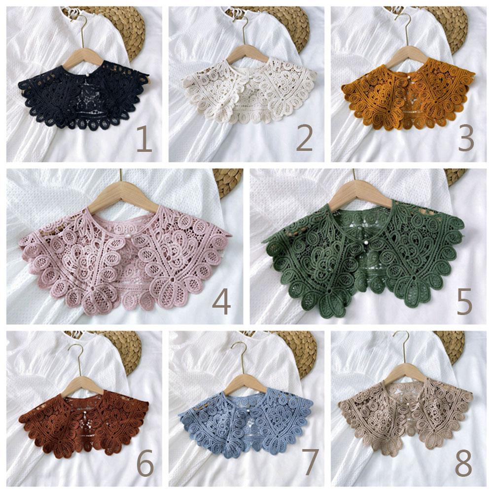 Полый хлопок для женщин, женская одежда, швейная шаль, аппликация, поддельный воротник, кружевной вырез, украшение для одежды, съемный воротник