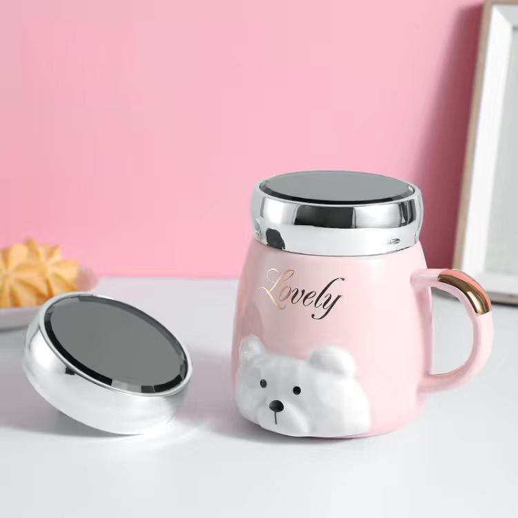 Простая кружка в скандинавском стиле, керамическая чашка для воды, зеркальная крышка, кружка, кофейная чашка, чашка для молока, большая вместительная чашка для питья