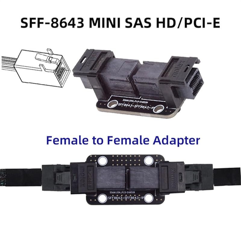cablecc Mini SAS HD PCI-Express 4.0 SFF-8643 female - PCBA coupler extender adapter