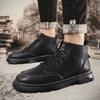 Fashion Luxury Men Ankle Boots Retro British High-top Men Boots Fashion High Quality Leather Shoes New Outdoor Men Motorcycle Boots