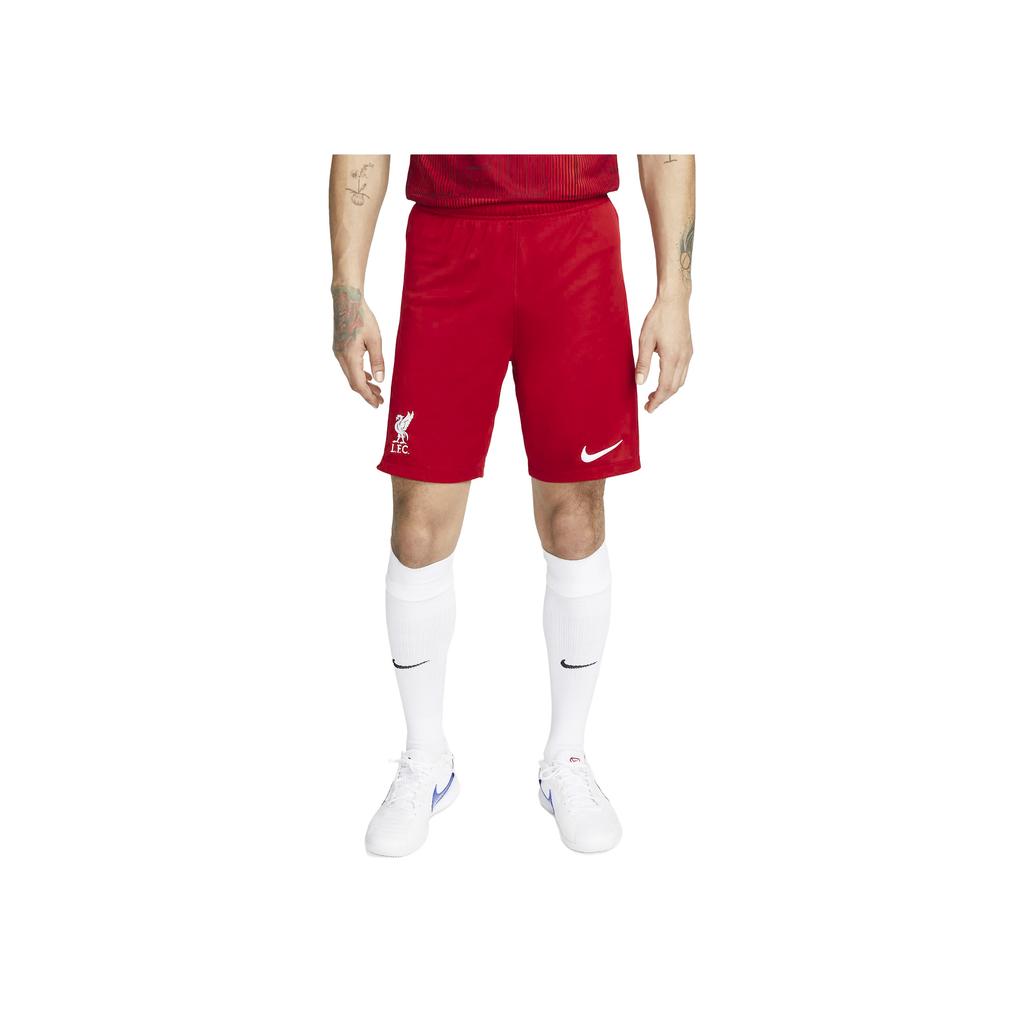 Nike Футбольные брюки Liverpool Season 2023/24 Stadium Home с принтом логотипа, прямые, мужские, красные, белые, DX2714-687