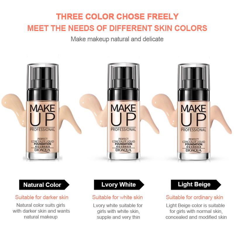 Face Base Liquid Foundation Makeup Long Lasting Waterproof Concealer Whitening BB Cream Cosmetics