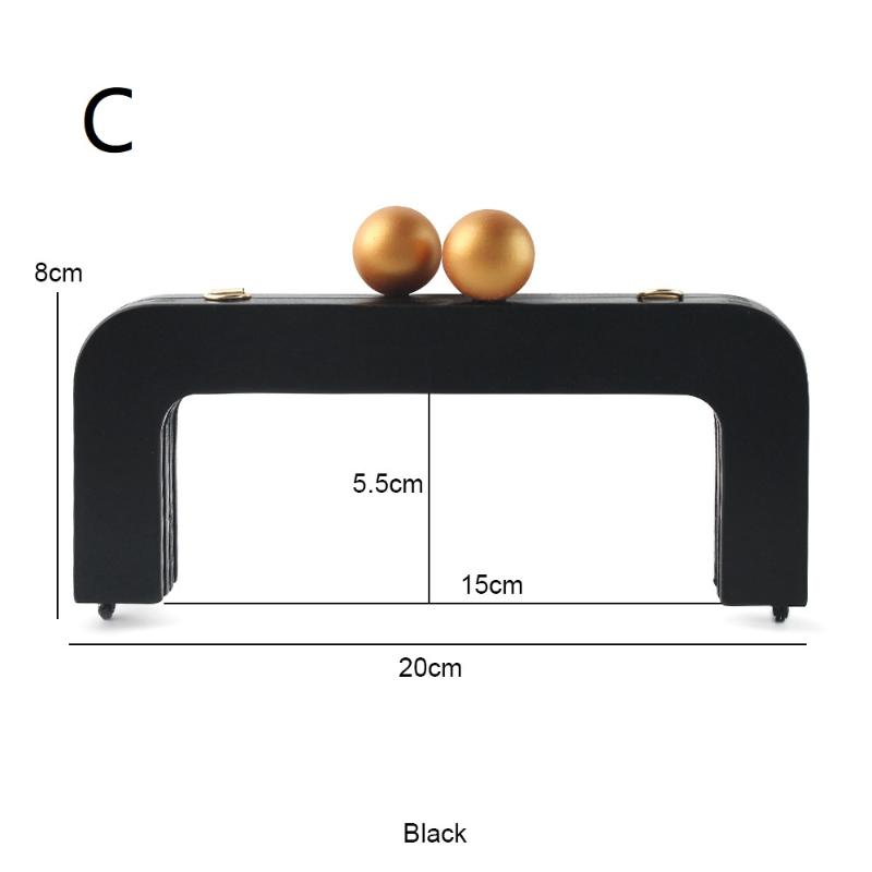 Stylish DIY Bag Mini Wooden Handle with Beads and Practical Kiss Clasp Closure