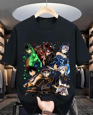 Футболка Black Clover Аста Юно Аниме Манга Подарки для девушек Черная футболка Все размеры