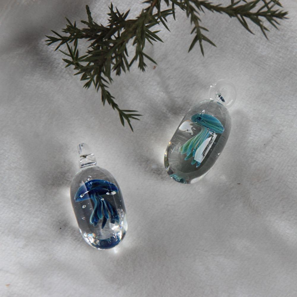 Jewelry Glassy Jellyfish Necklace Coloured Glaze Ocean Style Chain Choker Gift