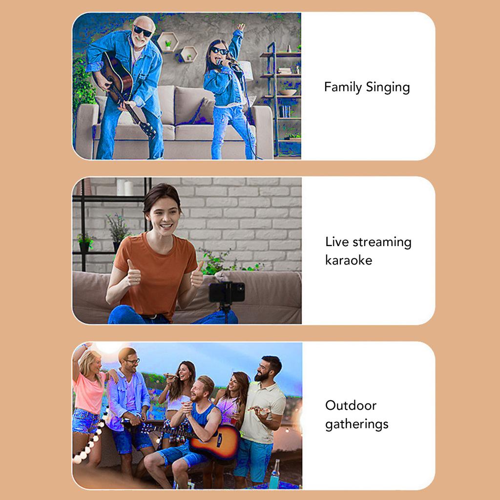 Wireless Karaoke Speakers Portable Mini Karaoke Machine Bluetooth Speaker with 2 Wireless Microphones for Home Party Camping