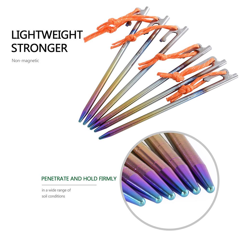 Титановый сплав, заземляющий гвоздь, гвоздь для уличной палатки, аксессуары для навеса для кемпинга, крепежный гвоздь из веревки