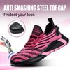 Модная весенняя легкая защитная обувь кроссовки со стальным подноском дышащие рабочие кроссовки для мужчин женщин уличные нескользящие защитные кроссовки