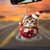 Car Pendant Christmas Tree Decor With Acrylic Cat Cartoon Design For Holiday Festive Gift
