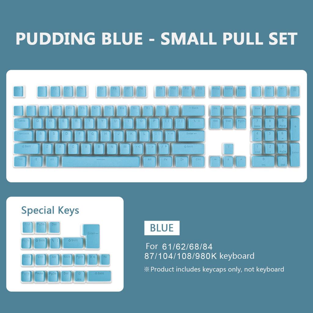 129Key General Pudding PBT Keycaps Two-color Injection OEM Translucent Keycap for 61/62/68/84/87/104/108/980k Mechanical Keyboar
