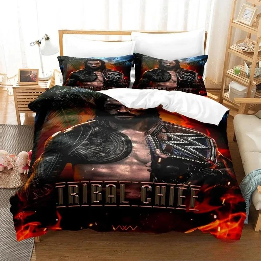 3D Print Wrestler Roman Reigns Bedding SetWWE Duvet Cover PillowcaseQuilt cover Queen King Sizeboys Adult