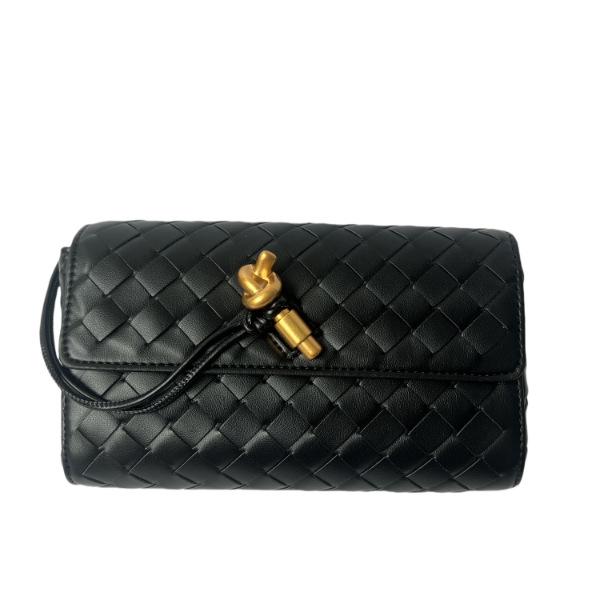 2024 Высококачественная плетеная сумка через плечо с золотым замком