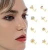 Stainless Steel Male Flower Zircon Female Nose Stud L Shape Nose Ring Septum Nose Ring Body Jewelry