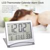 ЖК-цифровые серебряные настенные часы, настольные часы, календарь, температура, будильник