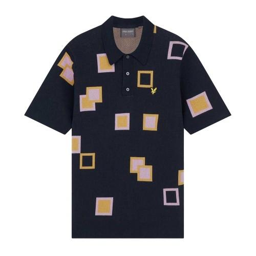 Lyle & Scott Mens Square Knitted Regular Polo Shirt