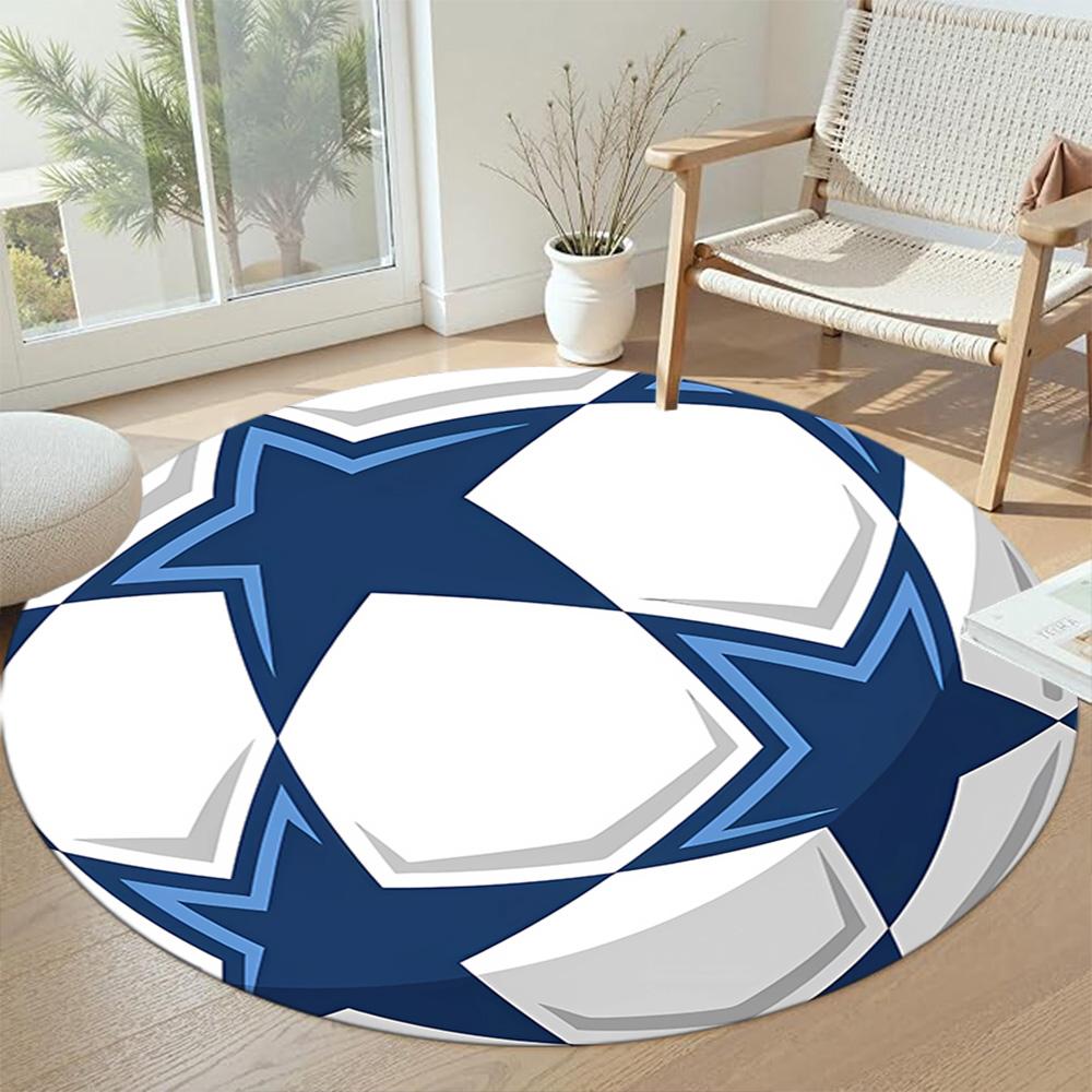 Football Round Carpet Perfect for Entryway Bedrooms Balcony Dormitory Anti-slip Round Rug Office home decor Spiritual Gift