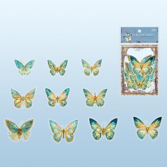 20 шт. наклеек-бабочек, блестящие голографические прозрачные эстетические наклейки для художественного дневника, скрапбукинга, изготовления открыток для журнала своими руками