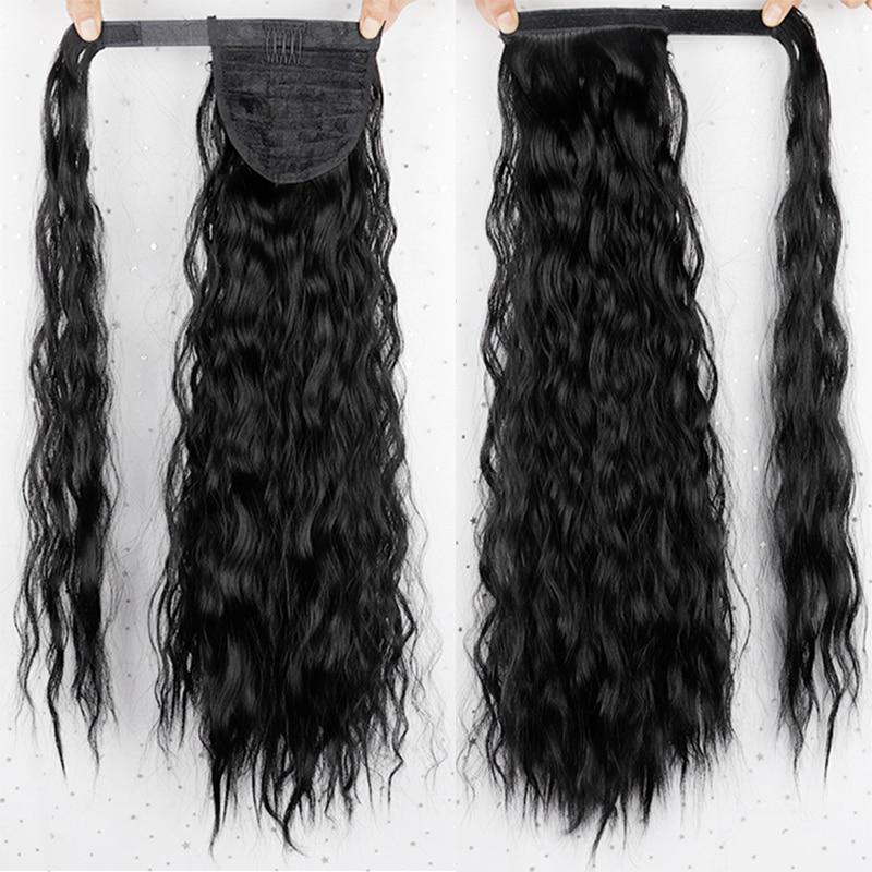 MERISIHAIR Женские длинные вьющиеся искусственные волосы на шнурке, наращивание хвоста, синтетические высокотемпературные волокна для наращивания волос