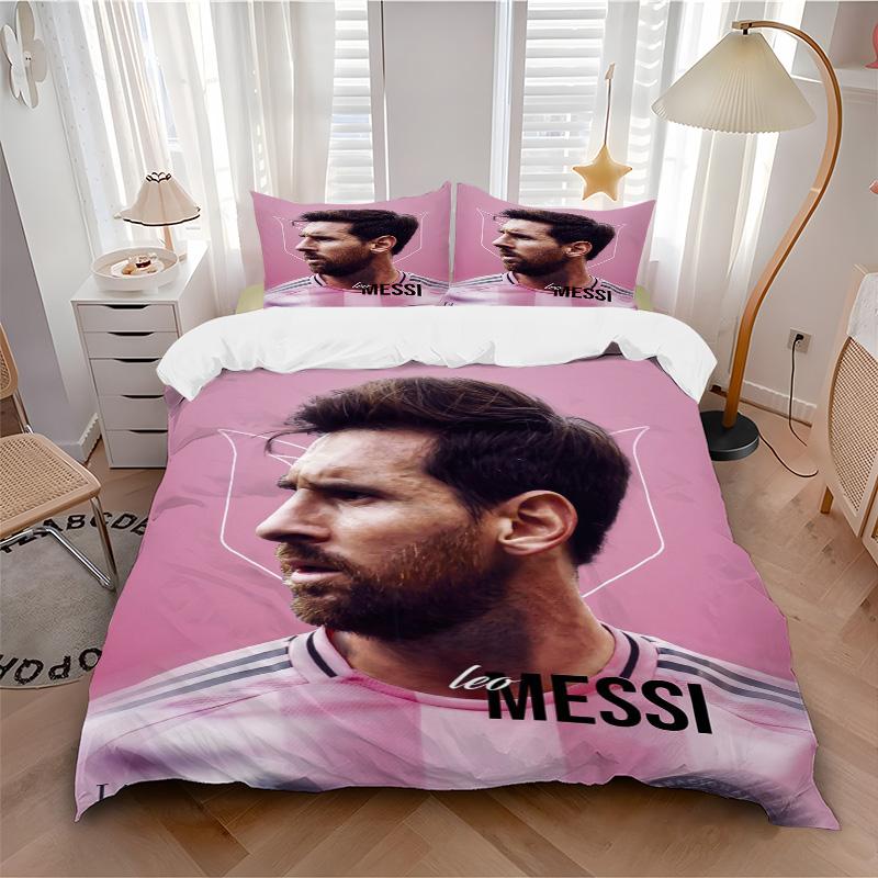 Leo Messi Iconic Portrait Print 3Pcs Bedding Setduvet Cover With 2 Bedropillowcase Home Birthday Gift