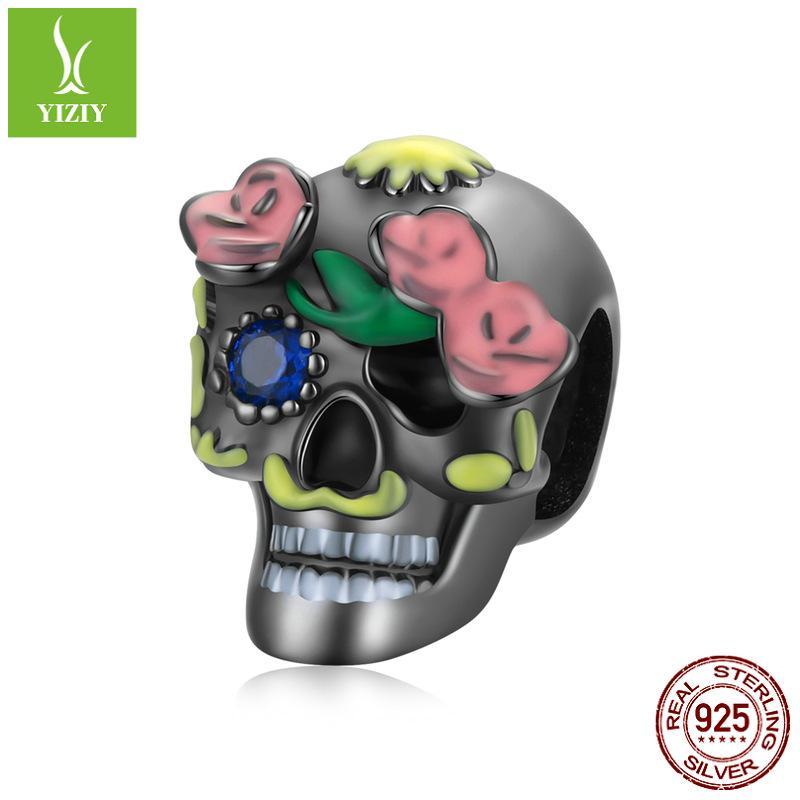 Halloween Bracelet Beaded 925 Silver, Diablo Festival Diy Bead Loose Bead Accessories