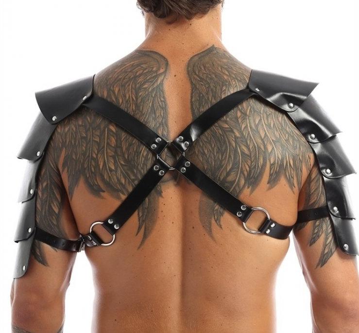 Harness with Shoulders Armors Simili Black