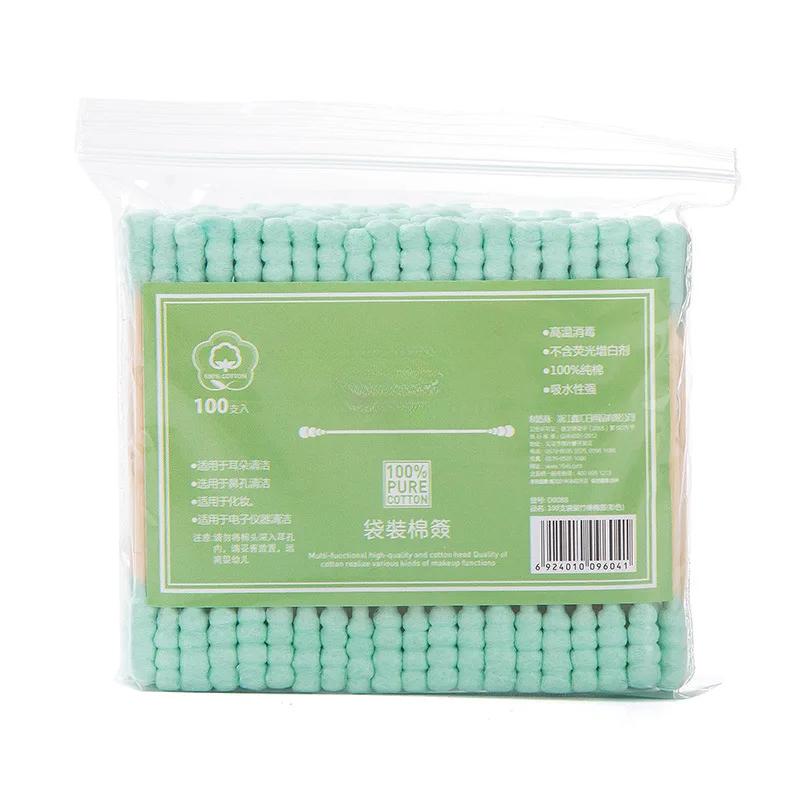 100pcs Bamboo Make Up Cotton Swab Cleaning of Ears Tampons Health Beauty Cotton Swab Ear Cleaning Sticks