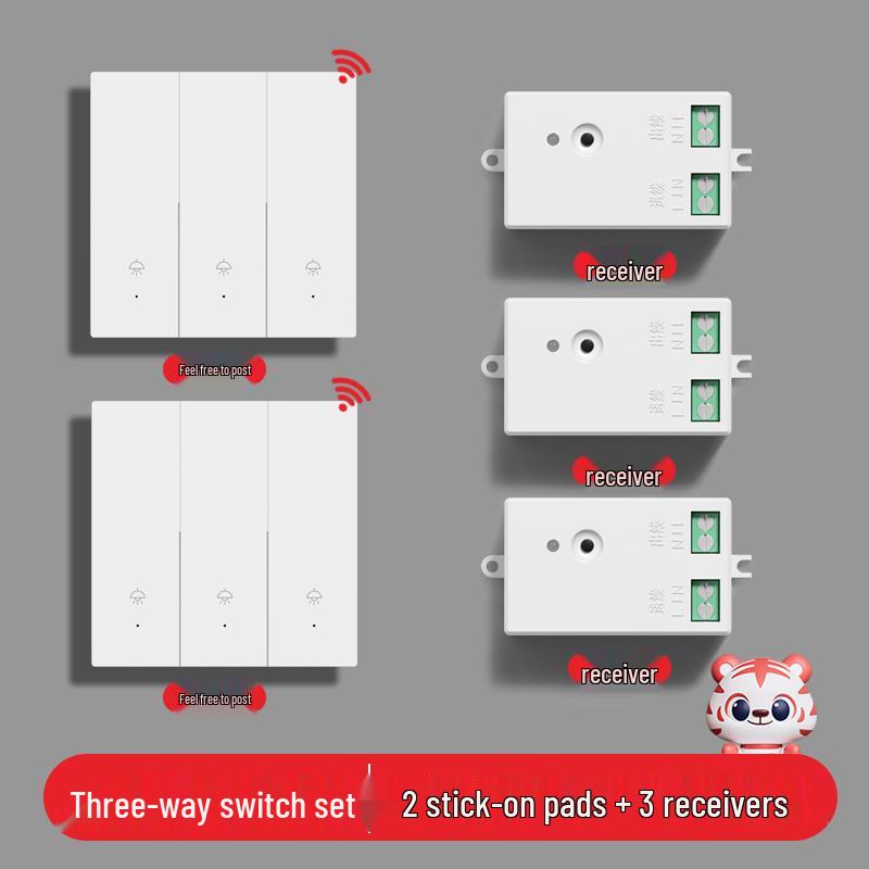 Умный беспроводной выключатель света с двойным управлением - Не требует проводки, 220В, система удаленного управления "мастер-ведомый"
