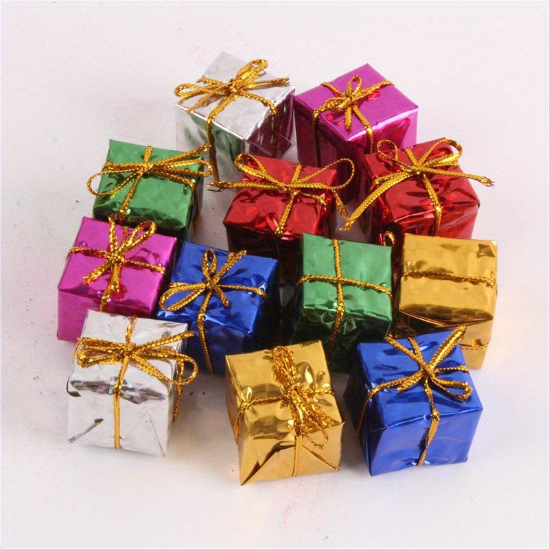 24pcs Christmas Tree Ornaments Hanging Small Gift Boxes Pendants Xmas Tree Decor Party Supplies