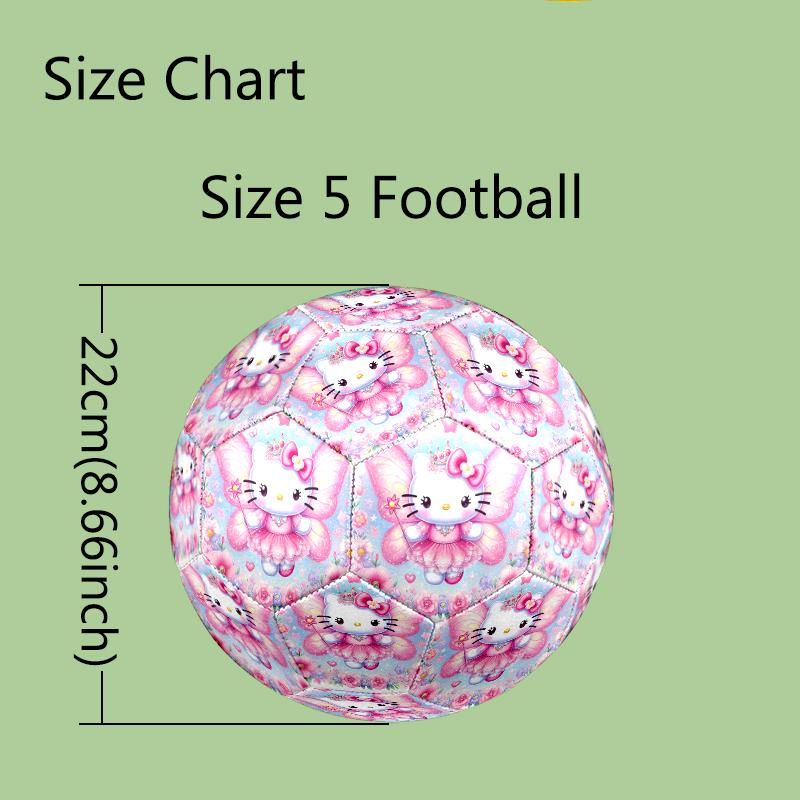 Size 5 Soccer Ball - Outdoor Sport Football with Hello Kitty Pattern, Ideal Gift for Birthdays, Christmas, Father's Day, Graduation