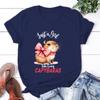 New Just A Girl Who Lovers Capybara Graphic Print T-Shirt Women Men Fashion Round Neck Loose Tee Shirt Streetwear Casual T Shirt
