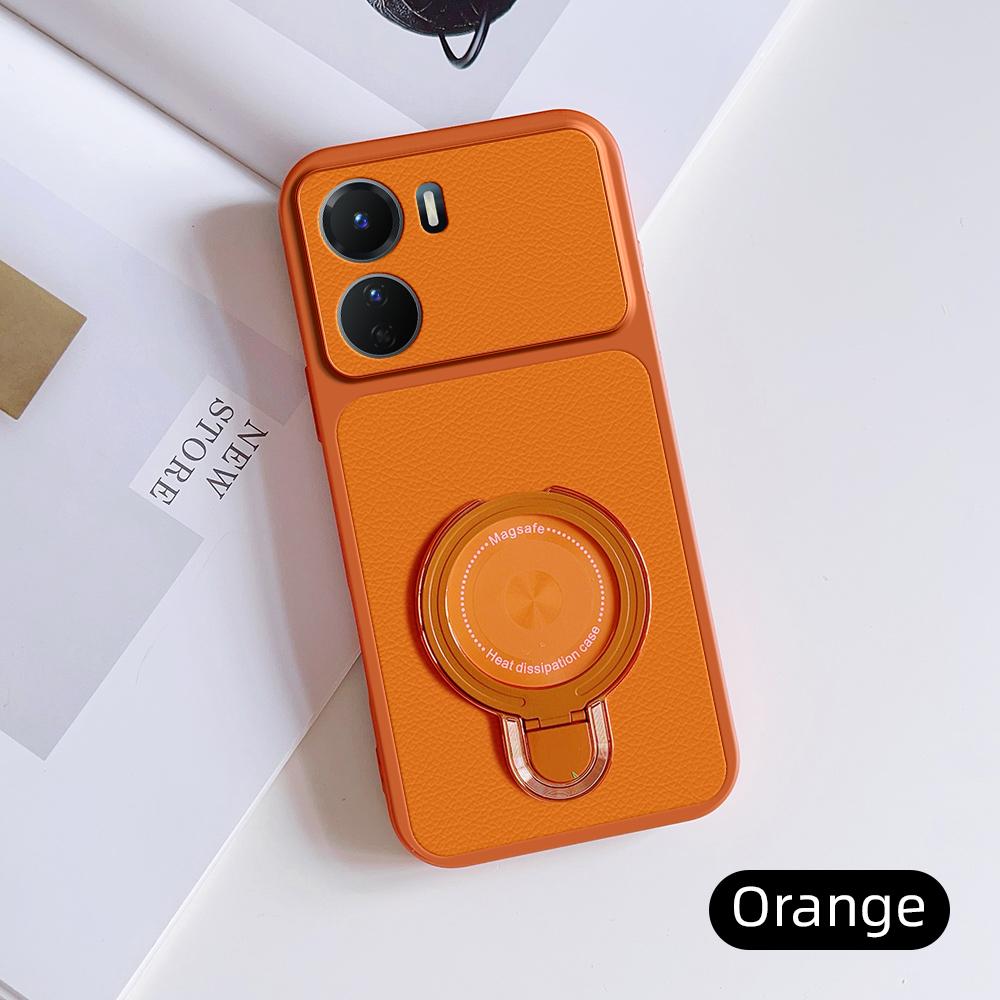 Для Vivo iQOO Z7i Чехол Vivo Y16 Чехол Vivo Y35 5G Vivo Y56 Vivo T2x Кожаный Чехол Магнитный Держатель Magsafe Держатель Подставка Чехол