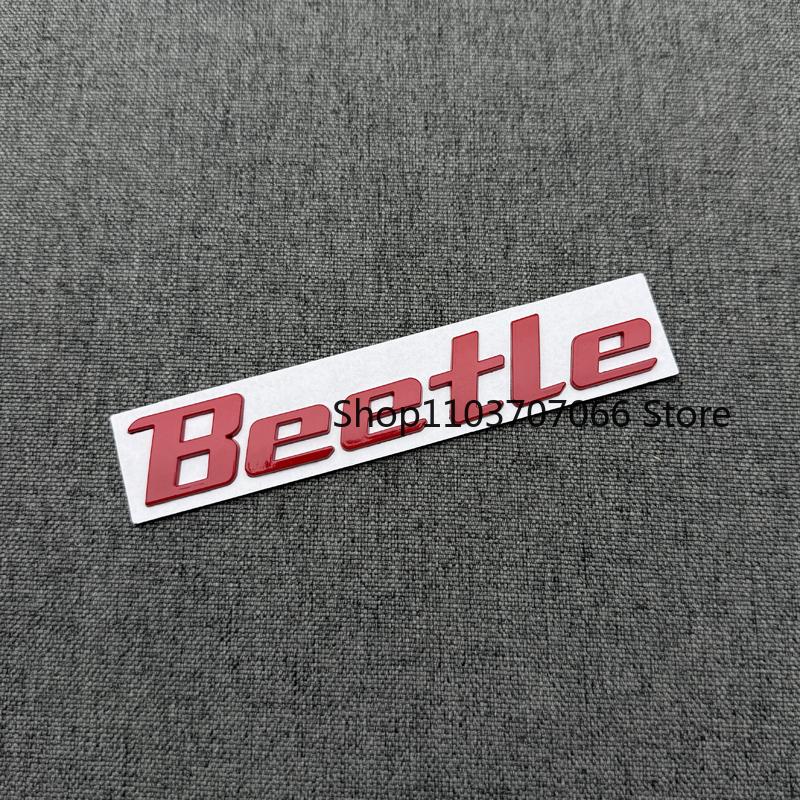 YKPSC1 Metal 3D Car Stickers Car Front Trunk Auto Body Word Letter Sticker Logo Emblem Badge Decal Sticker Accessories For VW Beetle