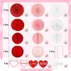 22pcs Valentines Day Party Decorations – Red Pink Paper Fans, Honeycomb Hanging, Tissue Pom Poms Kit for Classroom, Office, Birthday, Galentines