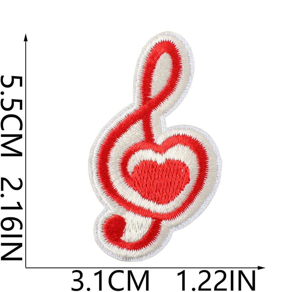 Literary Music Note Embroidery Cloth Sticker Clothes Patch Decoration Versatile Diy Bag Pants Hole Repair Embroidery Sticker
