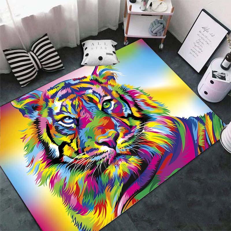 Модный ковер с рисунком тигра на полу, большой ковер с 3D принтом животных, мягкий коврик для гостиной, впитывающий противоскользящий коврик для ванной комнаты