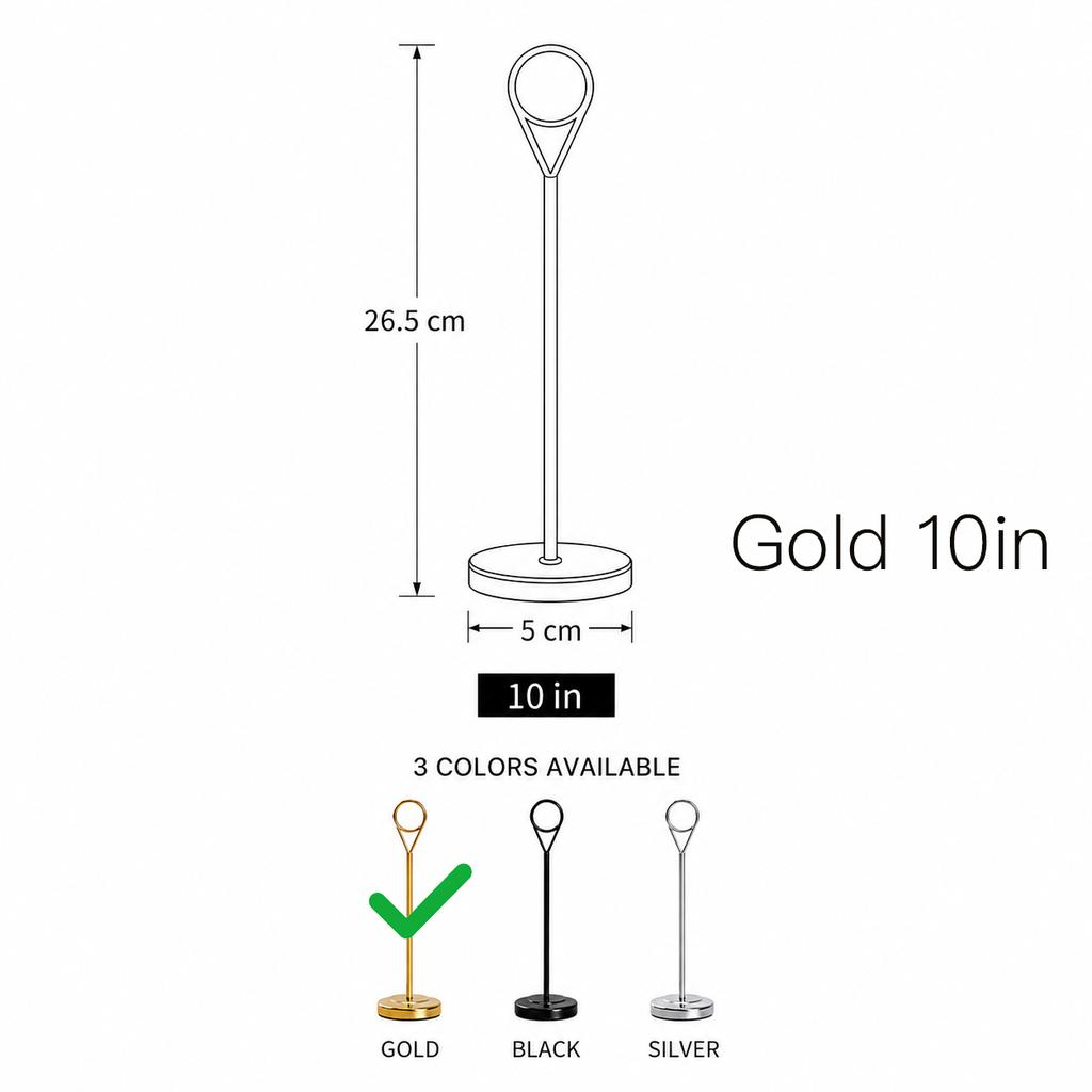 Creative Wedding Metal Holder Vertical Desktop Note Holder Graduation Ceremony Conference Restaurant Hotel License Plate Holder