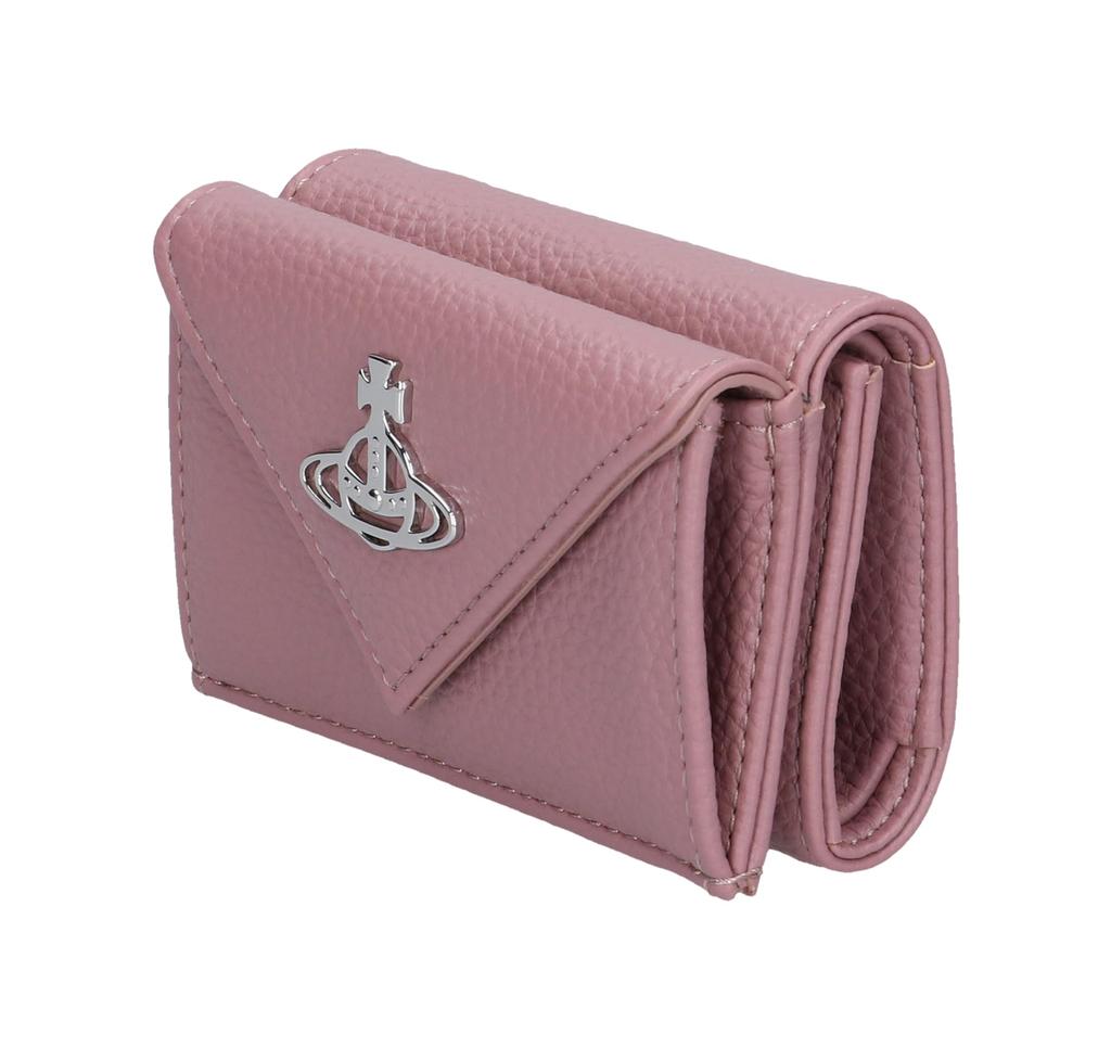 Кошелек ПУ ЗЕРНИСТЫЙ РОЗОВЫЙ [Vivienne Westwood] Тройного сложения [товар]
