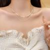 Корейское двухслойное серебряное ожерелье на ключицу для женщин — модный, элегантный и блестящий дизайн, который носят интернет-знаменитости