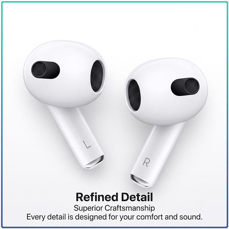 Apple Беспроводные наушники AirPods 3 360° Объемный Пространственный Звук Сенсорное Управление Автоматическое Сопряжение HD Чистый Звонок Легкие Спортивные Bluetooth-Наушники
