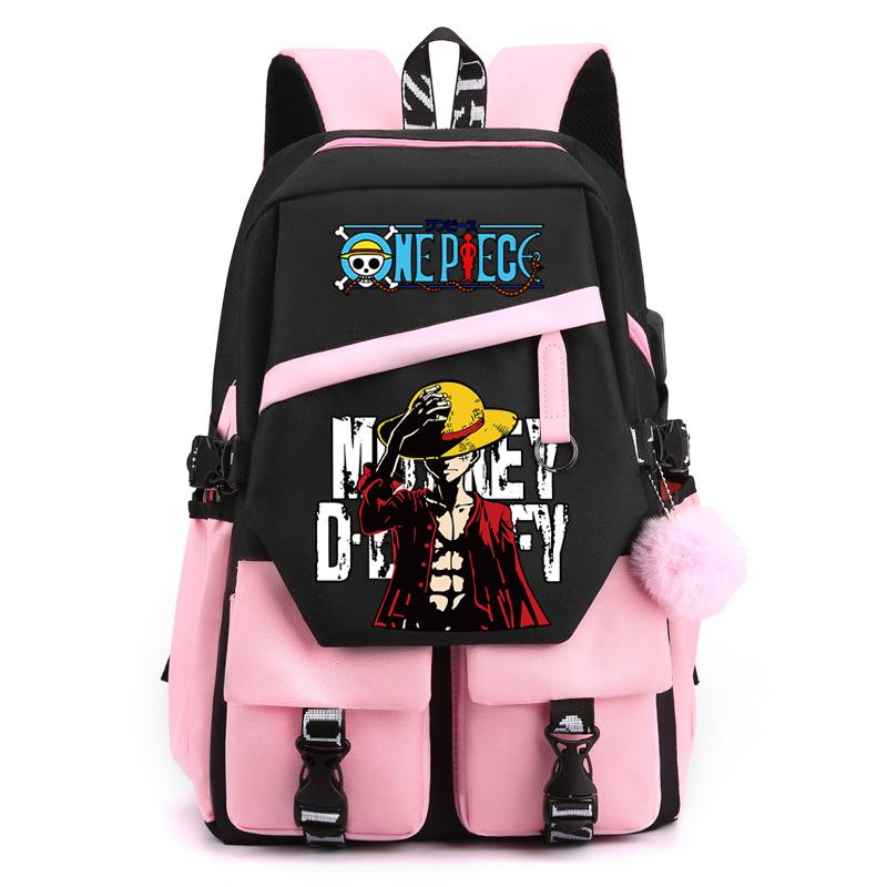 Аниме One Piece Anti Theft Bag Водонепроницаемый рюкзак для путешествий на открытом воздухе Канцелярские принадлежности для девочек и мальчиков, для ежедневного обучения, удобная сумка для книг Mochila