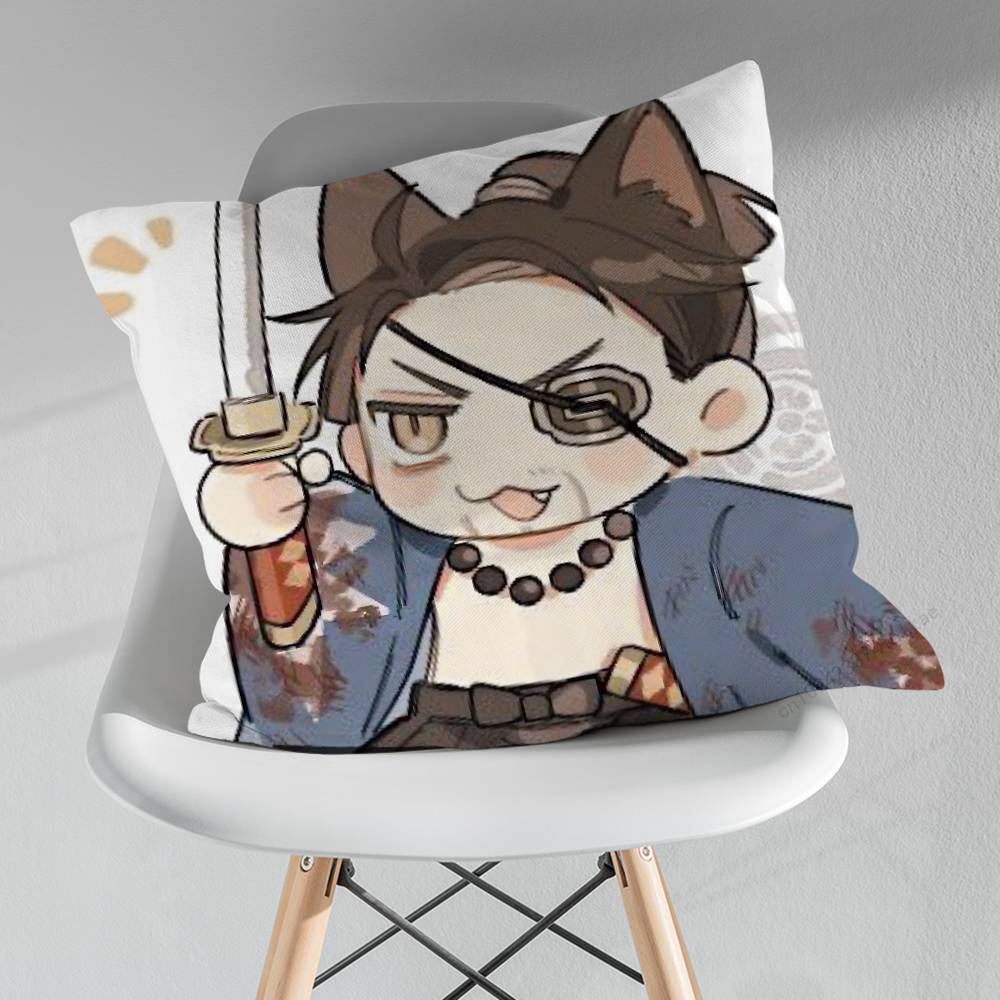 Cute Ferocious GGoro MMajima Throw Pillow Case Living Room Sofa Cushion Cover For Home Bedroom Decoration Protector