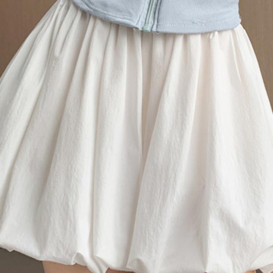 Юбка с низкой посадкой и эластичной резинкой на талии, однотонная юбка трапециевидного силуэта, широкая юбка, свободный крой, мини с пузырьковым краем