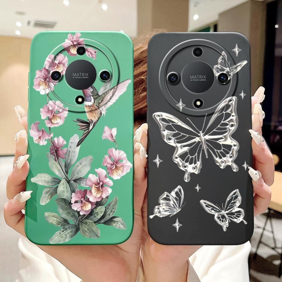 Чехол для Honor X9b 5G Модный Цветочный Чехол для Honor Magic6 Magic 6 Lite X9b X9 b 5G Мягкий Силиконовый Чехол 6.78" Funda Capa